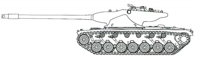 Rysunek techniczny czołgu T57